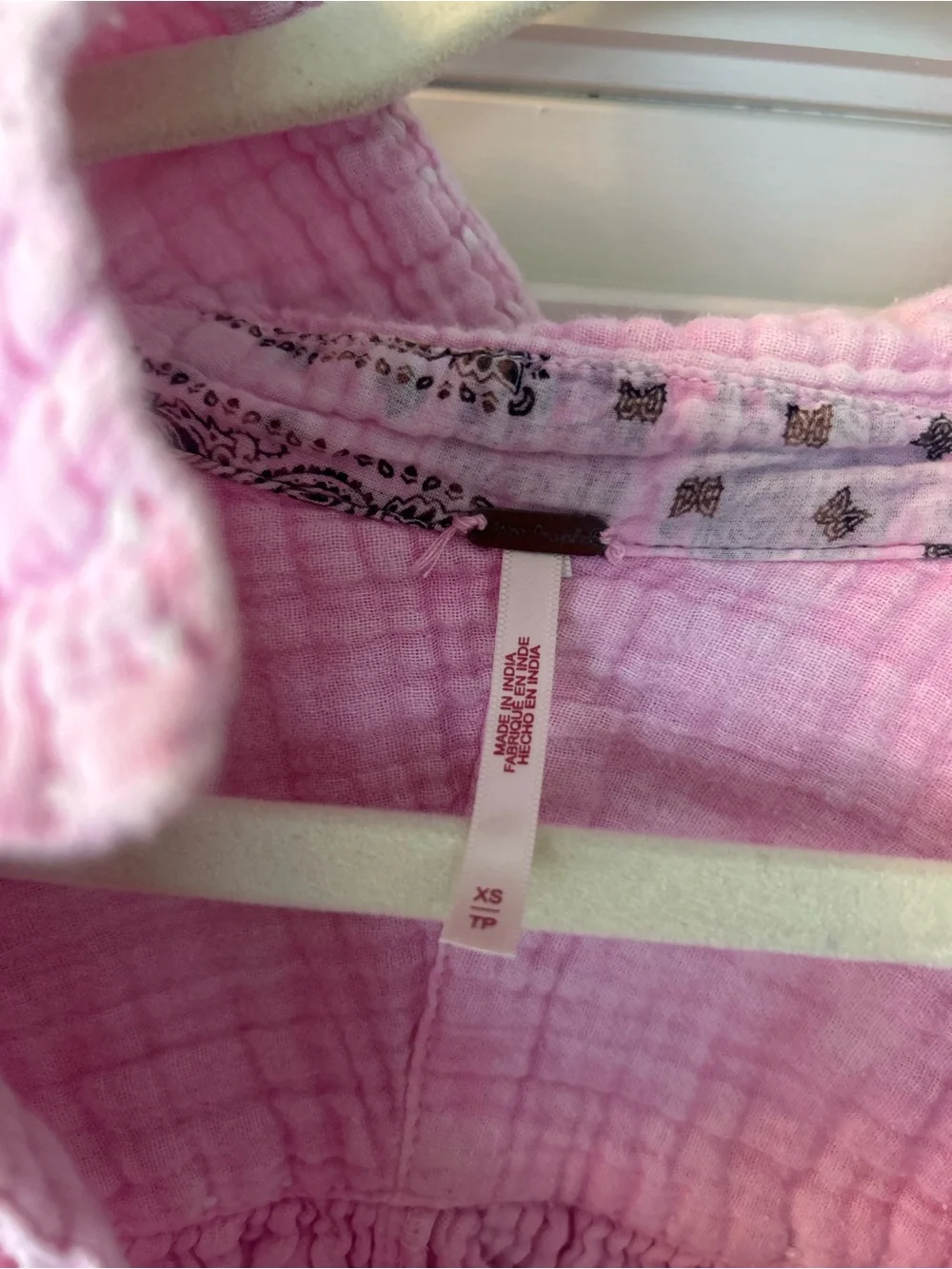 Free People Beachy Pink Cropped 3/4 Sleeve Top